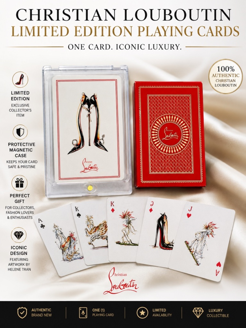 CHRISTIAN LOUBOUTIN LIMITED EDITION PLAYING CARD - Case Included - Picture 1 of 10